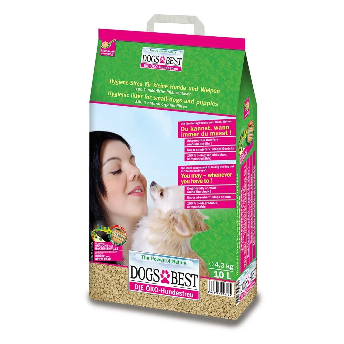 Dog's Best Clumping Hygienic Litter for Small Dogs and Puppies -4.3 kg