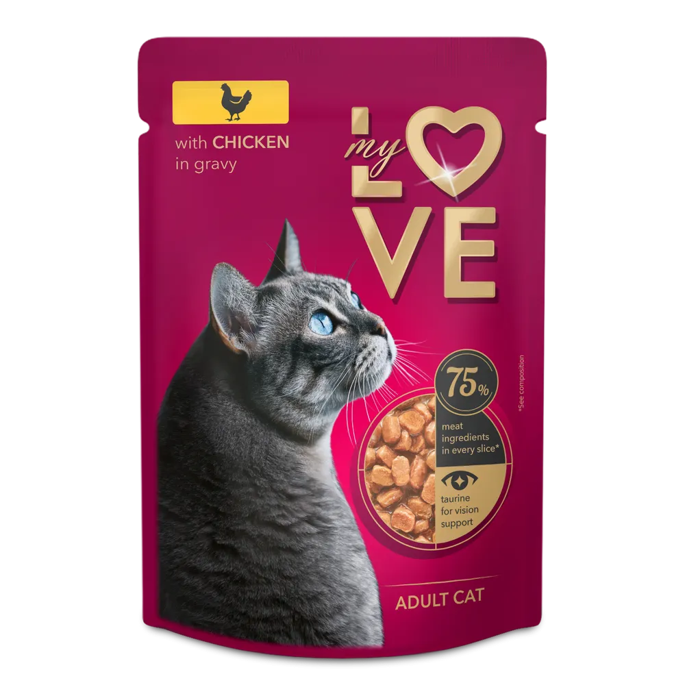 My Love  Adult Cat Wet Food With Chicken in Gravy -  85 gm