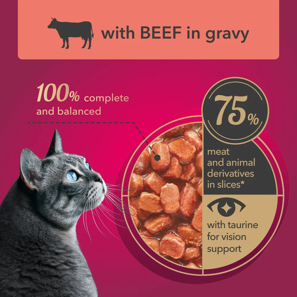 My Love  Adult Cat Wet Food With Beef in Gravy -  85 gm