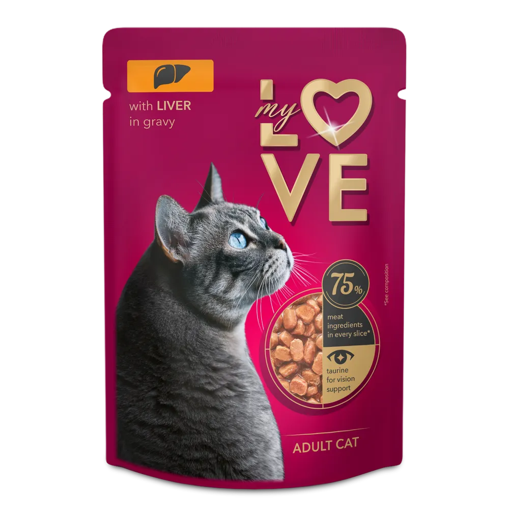 My Love  Adult Cat Wet Food With Liver in Gravy -  85 gm