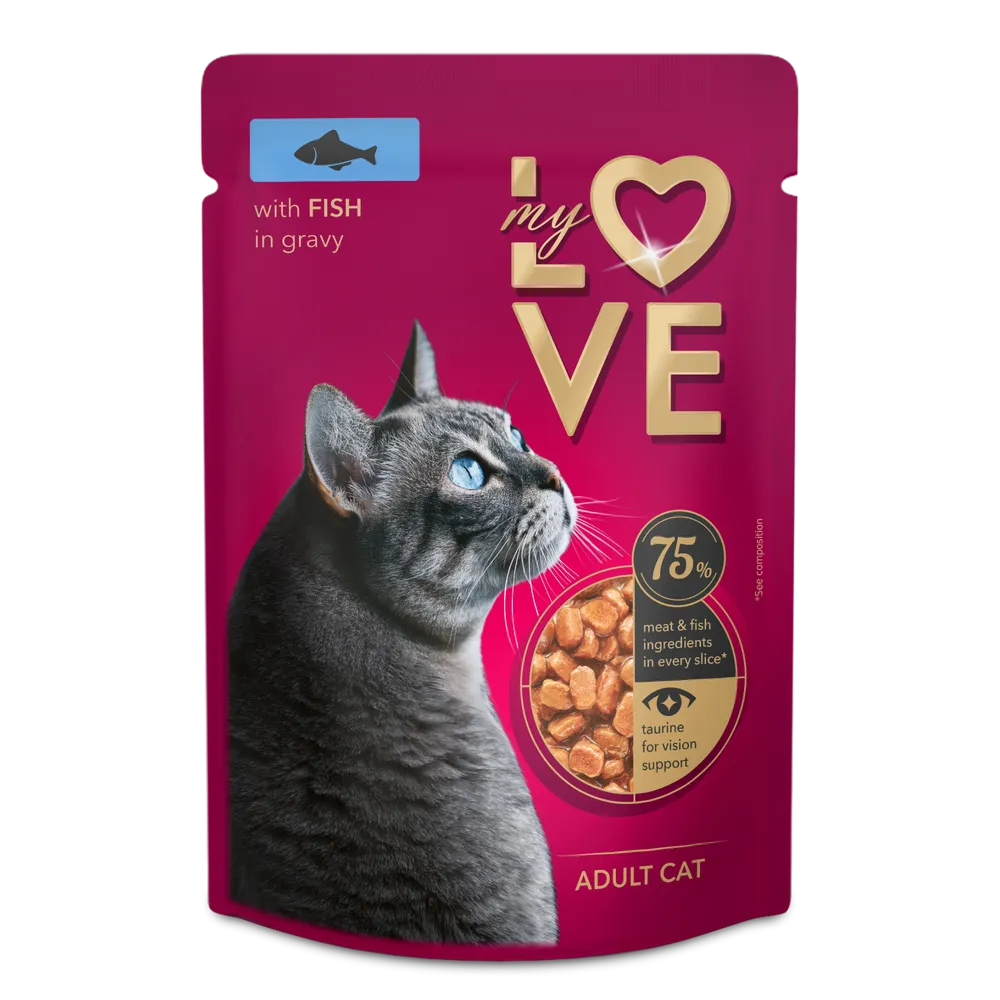 My Love  Adult Cat Wet Food With Fish in Gravy -  85 gm