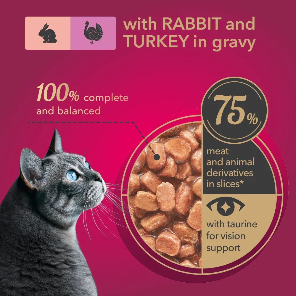 My Love  Adult Cat Wet Food With RABBIT & Turkey in Gravy -  85 gm