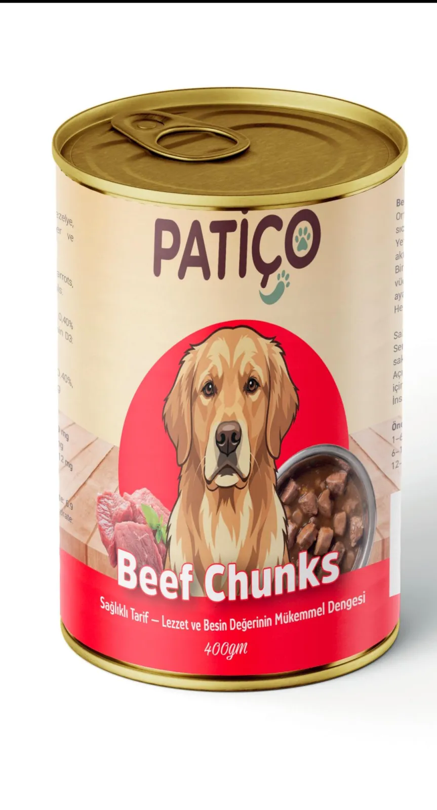 PATICO Adult Dog Wet Food with Beef Chunks -400gm