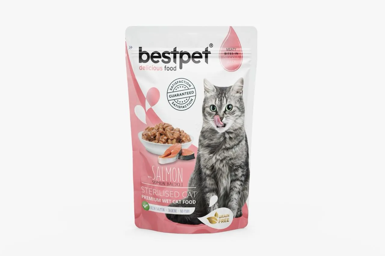 bestpet Salmon for Sterilised Cats in Jelly Pouch  85gm