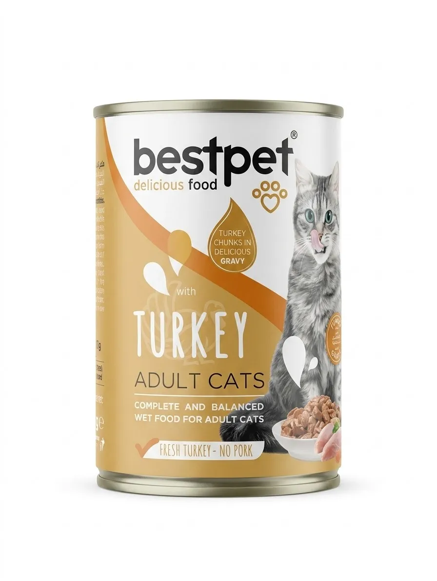 bestpet Turkey in Gravy for Adult Cats 400gm
